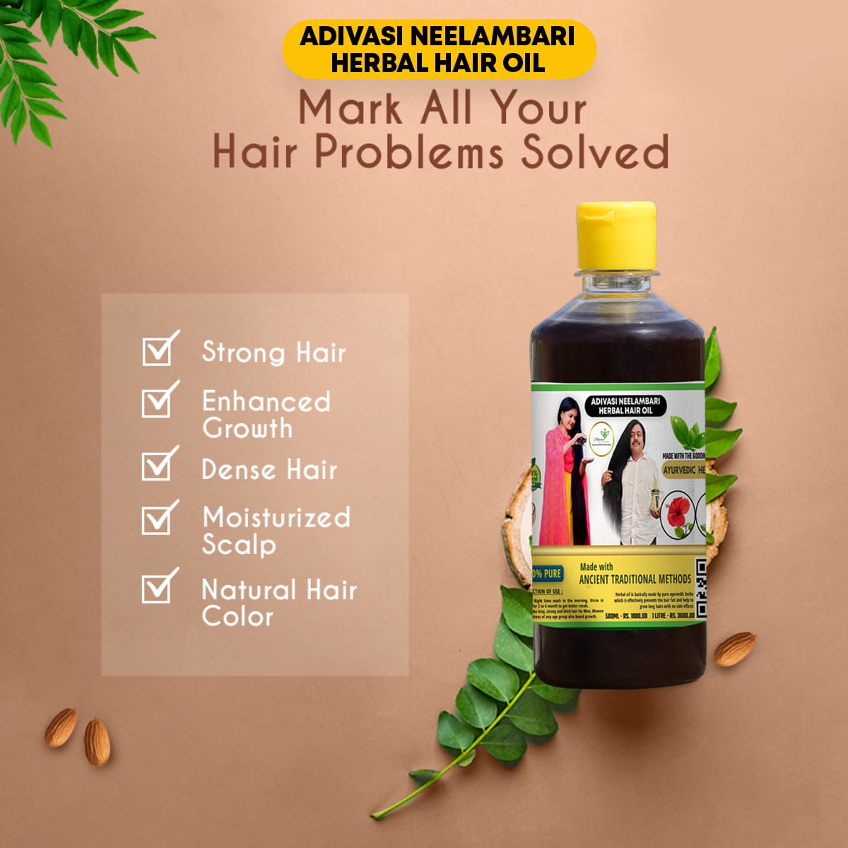 Adivasi Neelambari Herbal Hair Oil - Adivasi Neelambari